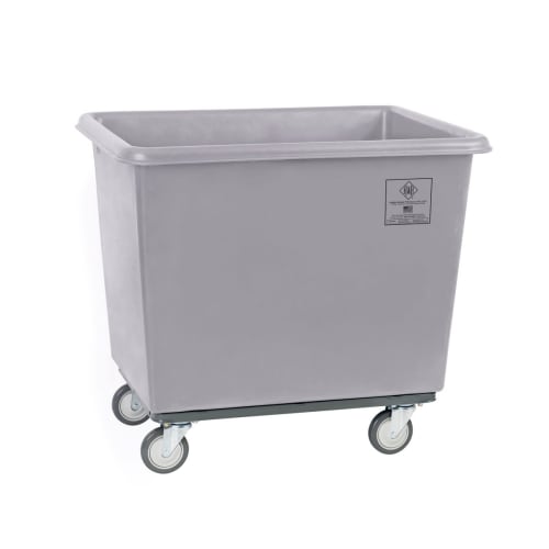 R&B Wire 6 Bushel Heavy Duty Poly Truck, All Swivel Casters, Gray